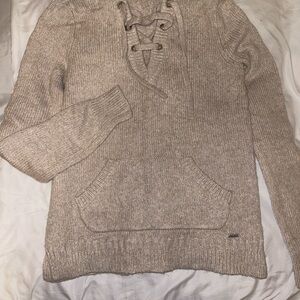 Hollister Tan Off-the-Shoulder Sweater
